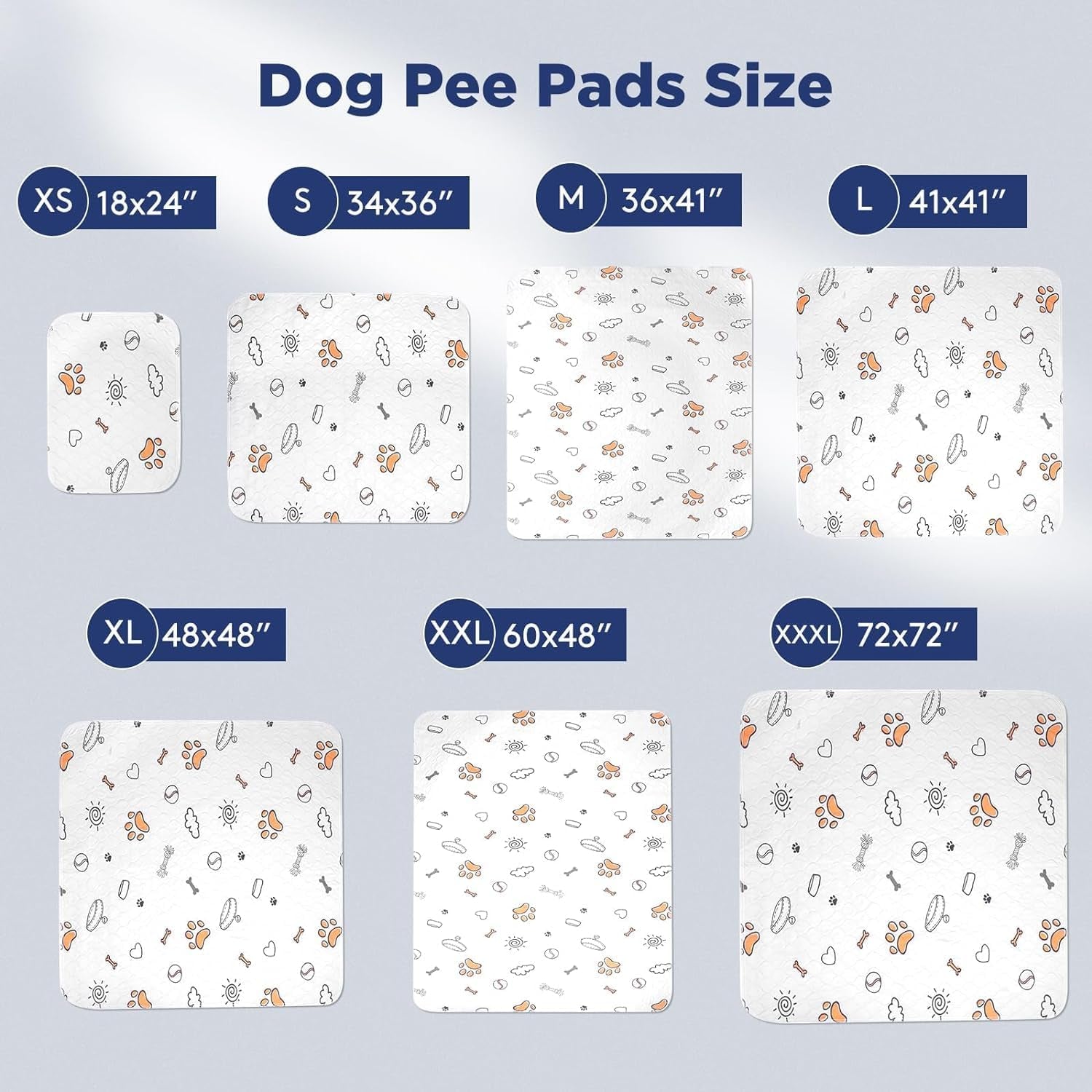 Washable Pee Pads for Dogs, 2 Pack Large 36"X41" Super Absorbent Reusable Training Pads, 100% Waterproof Non-Slip Puppy Whelping Playpen Indoor Mat Pet Supplies