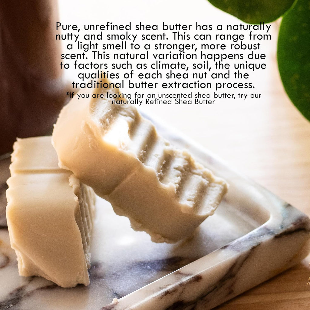Raw Shea Butter - 100% Pure African Shea Butter for Hair and Body | Unrefined Moisturizer for Extremely Dry Skin, DIY Lip Balm, Body Butter, Lotion, and Soap 1Lb Bar