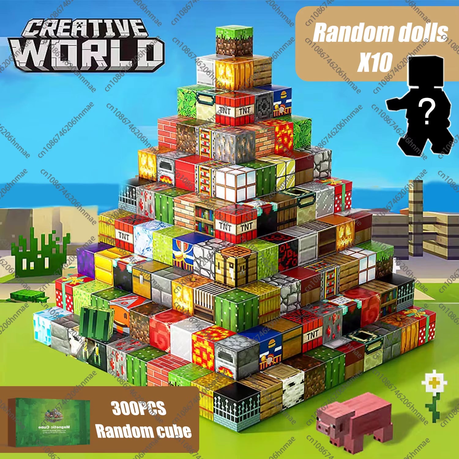 Magnetic Building Blocks Mine World Magnet Cube Set STEM Montessori Sensory Toy for Kids Boys Girls Ages 3+ DIY Model Children