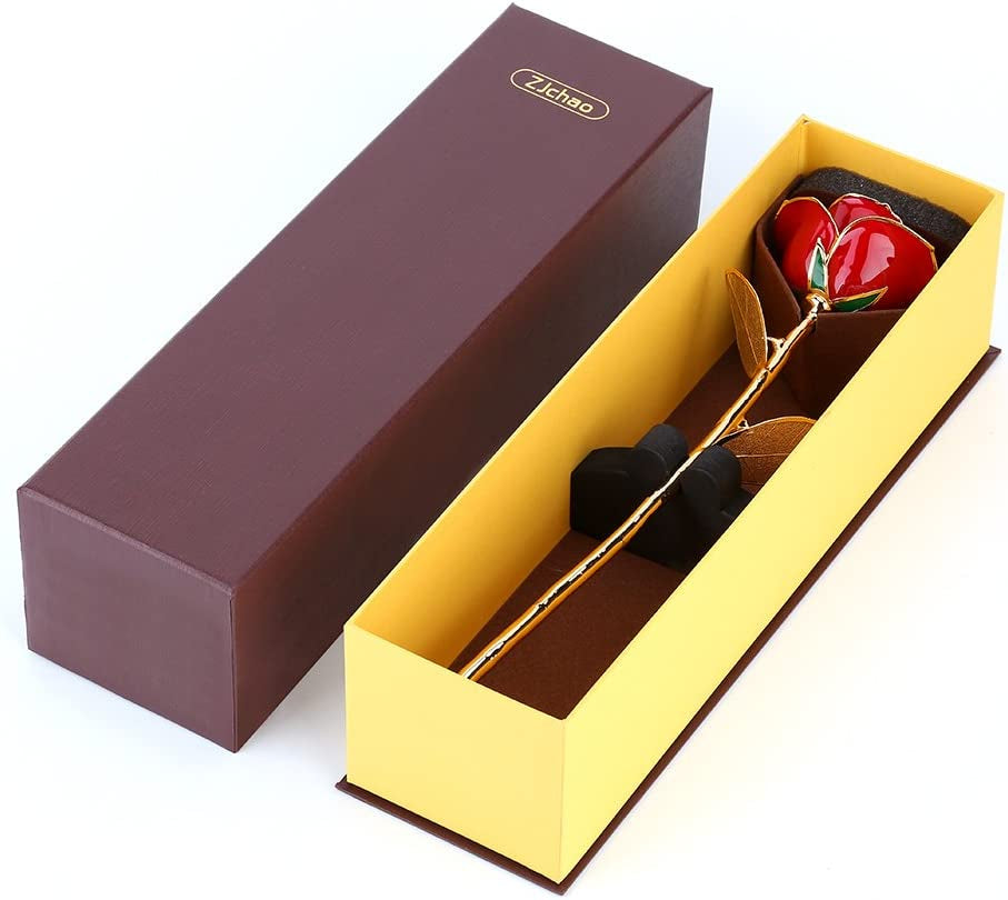 Enchanting 24K Red Rose Gold Leaf: The Perfect Eternal Gift for Valentine's Day, Anniversaries, Birthdays, and More