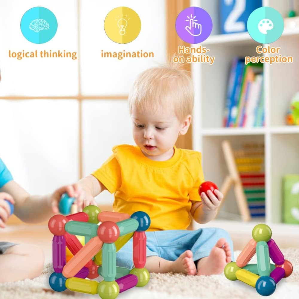 Magnetic Building Blocks Magnetic Tiles for Kids, Educational Construction Toys