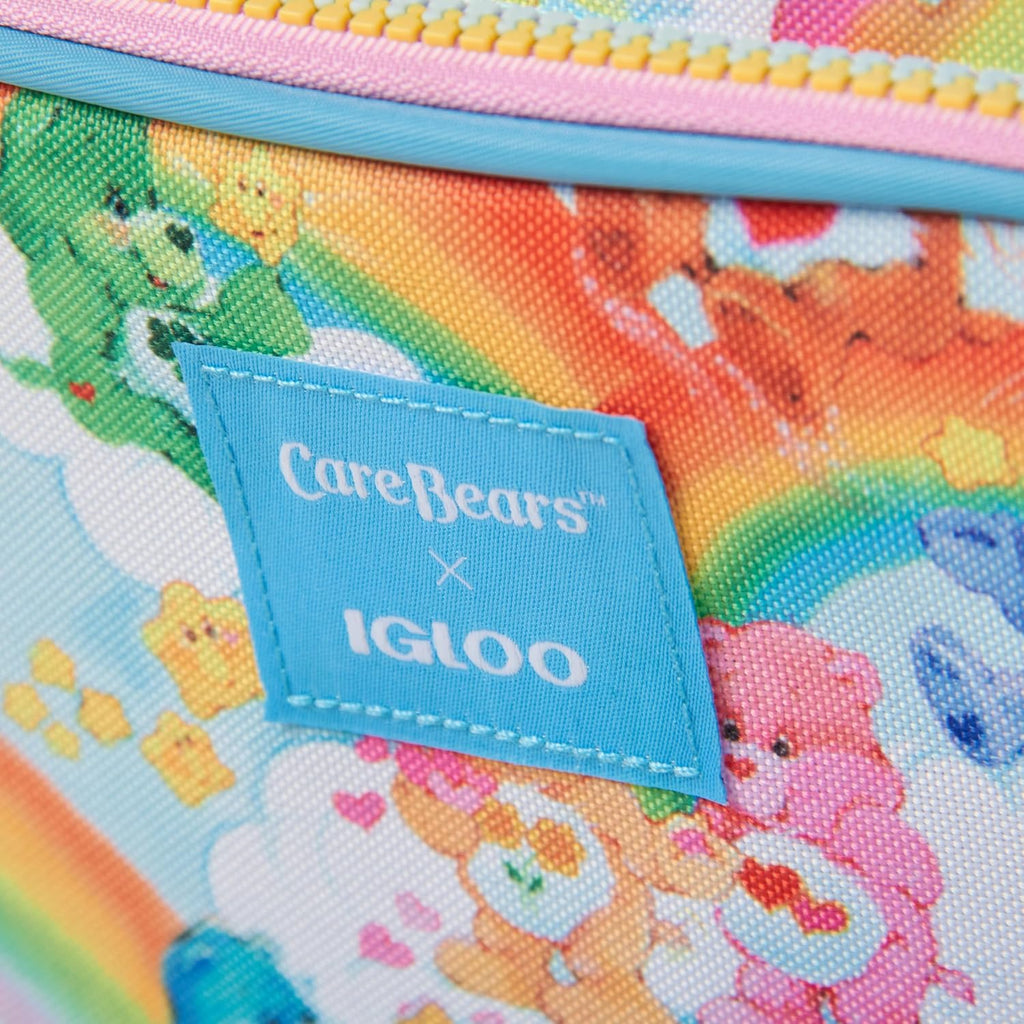 Retro 90S Cooler, Insulated Square Lunch Box with Front Pocket & Adjustable Strap