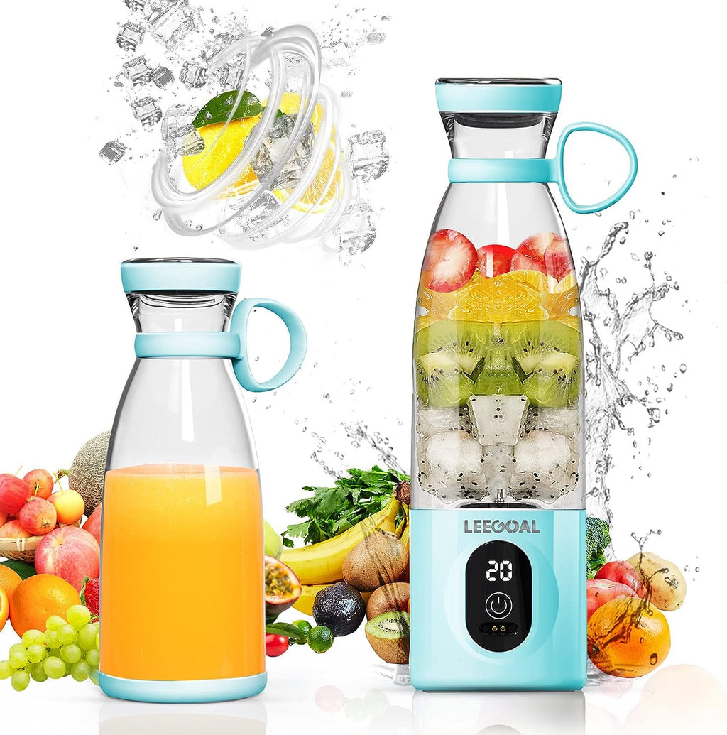 Smoothie Maker, 18OZ/535ML Portable Smoothie Blender Juicer Mixer, 300W Powerful Personal Blender | Crushes Ice Cubes| 3X MORE POWERFUL than Most USB Blenders,  Blender Bravo Blue