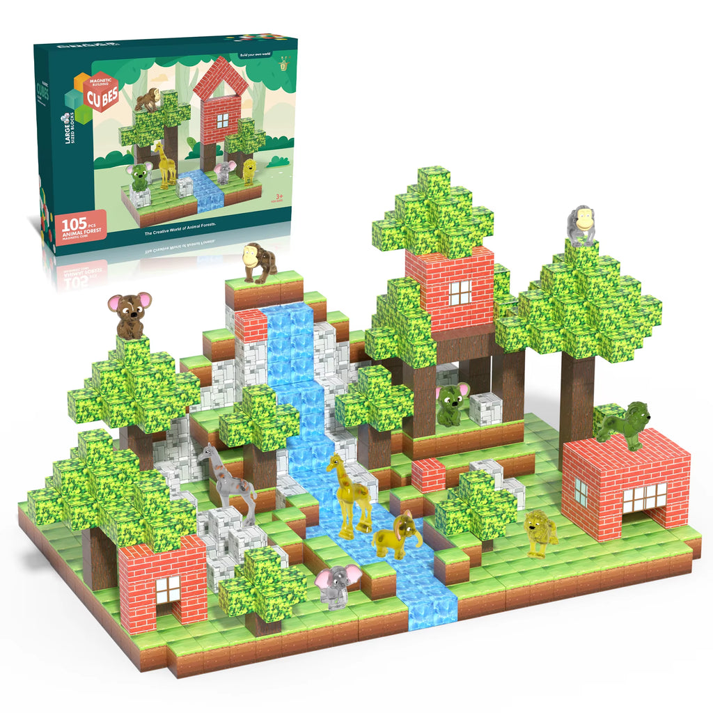 Magnetic Building Blocks Forest Animal World STEM Learning Building Blocks Toys Gifts Fun Stress Relief Toys for Children over 3
