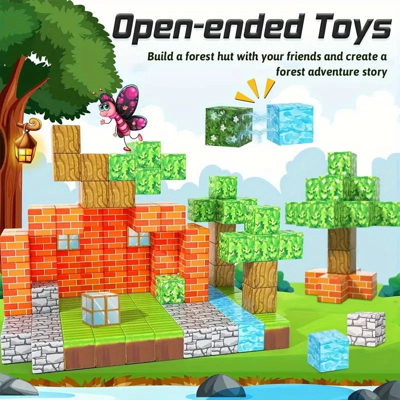 100 MC Style Magnetic Building Blocks Children Kids Educational Toy Gift