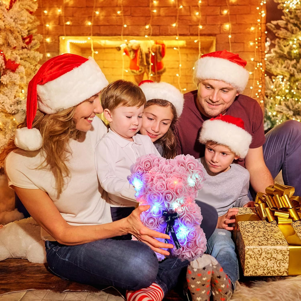 Rose Flowers Teddy Bear Gifts for Women, Mothers Day Rose Bear Gifts for Women Mom, Artificial Flowers Rose Bear Valentines Day Gifts for Wife Her, Unique Birthday Rose Teddy Bear Gifts for Mom Her