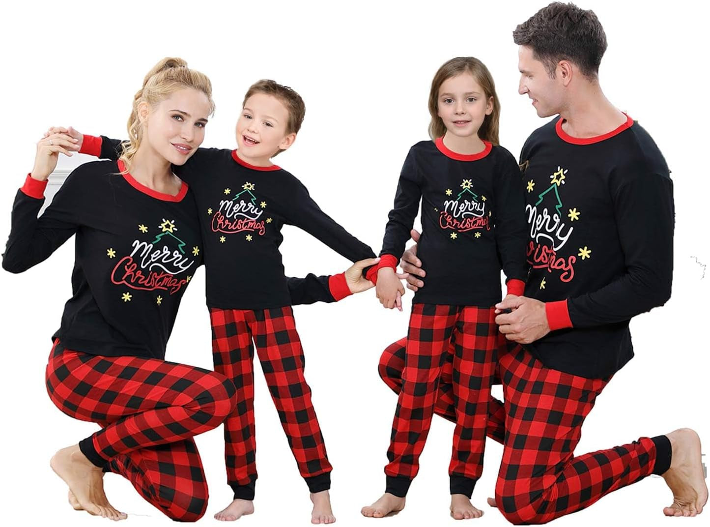 Joyond Family Pajamas for Christmas Halloween Thankgiving Hanukkah 100% Cotton Matching Family Xmas Pjs for Women Men Kids