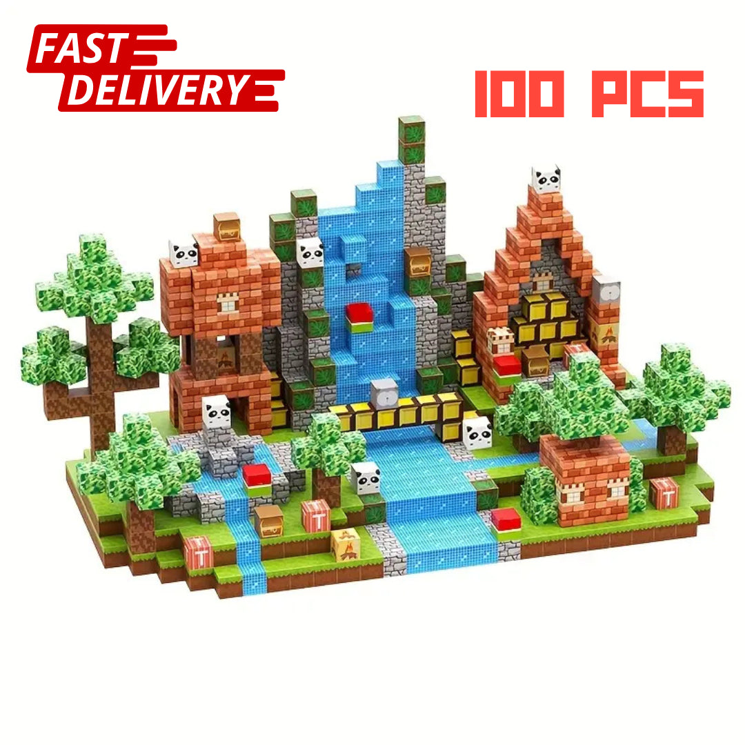 100 MC Style Magnetic Building Blocks Children Kids Educational Toy Gift