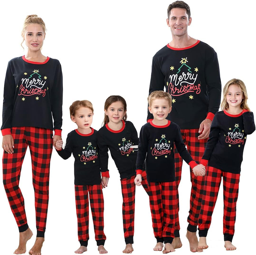 Joyond Family Pajamas for Christmas Halloween Thankgiving Hanukkah 100% Cotton Matching Family Xmas Pjs for Women Men Kids