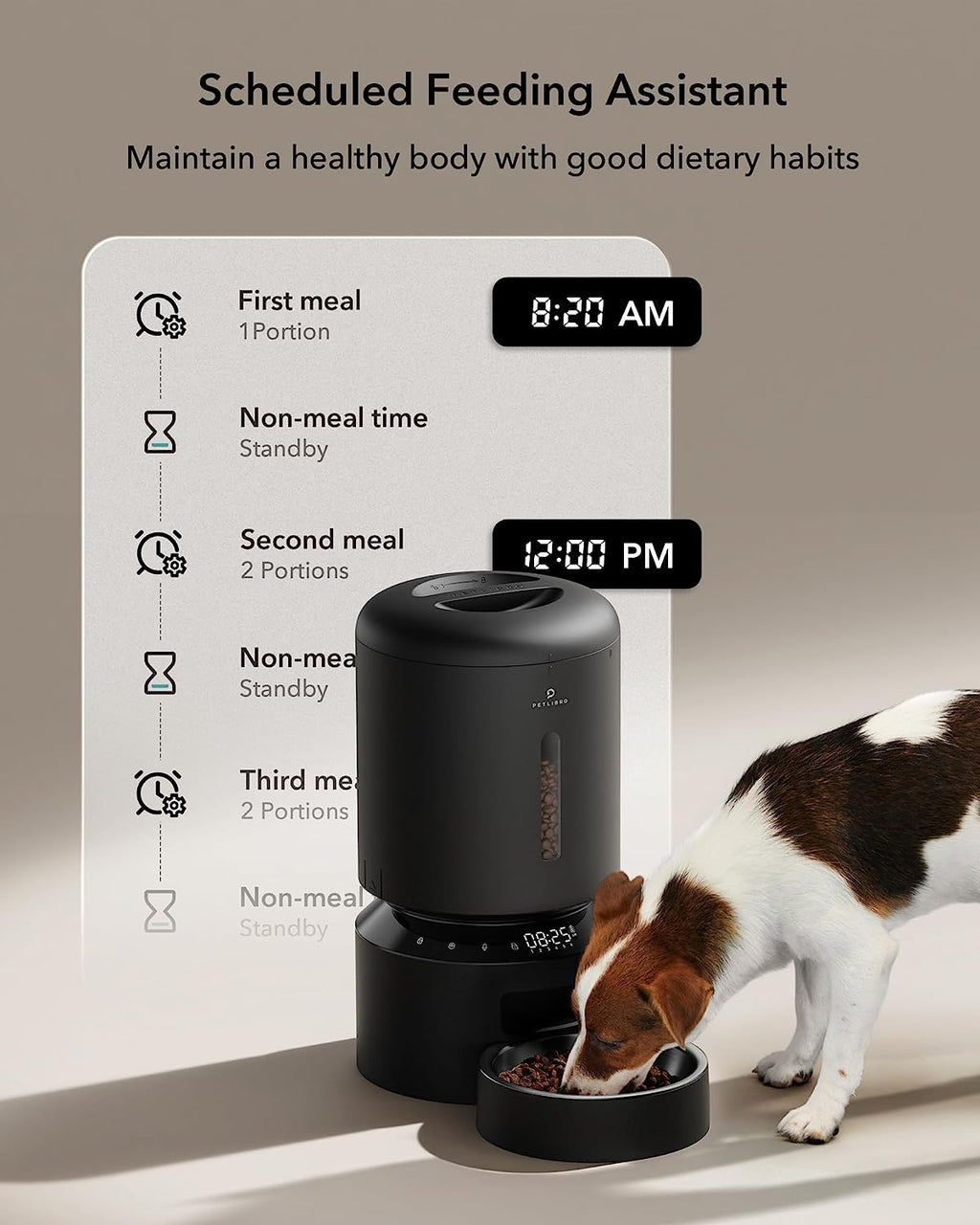 PETLIBRO Automatic Cat Feeder Dog Food Dispenser Auto Timer Pet Feeding Tray, Low Food & Motion & Sound Alerts, 4L Basic