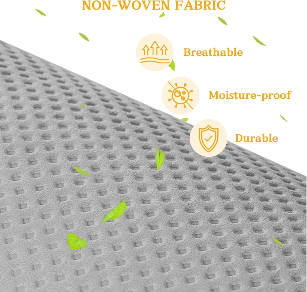 Over the Door Organizer, 5-Tier Extra Large behind Door Storage with 10 Big Front & 10 Mesh Pockets, 80Lb Capacity, Hanging Storage Organizer with Clear Window Kids Toys, Shoes, Diapers, Light Grey