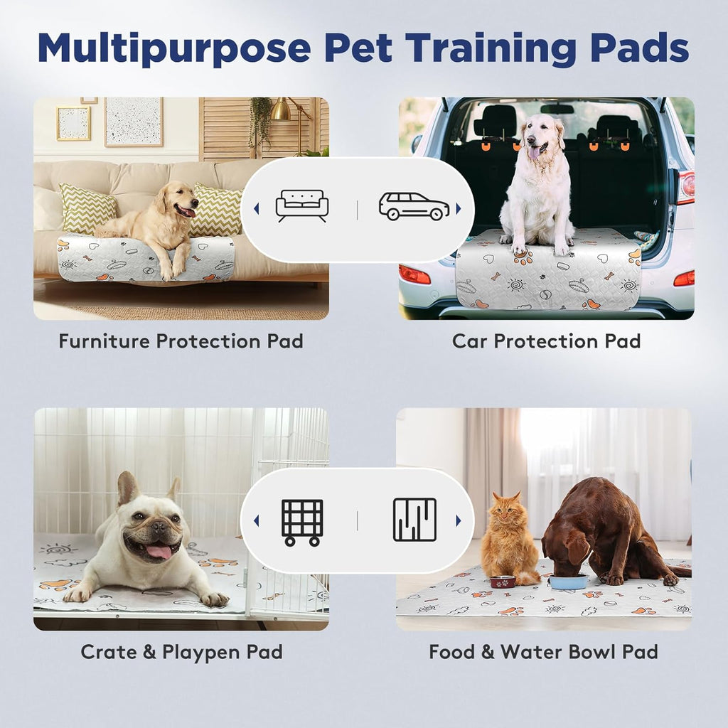 Washable Pee Pads for Dogs, 2 Pack Large 36"X41" Super Absorbent Reusable Training Pads, 100% Waterproof Non-Slip Puppy Whelping Playpen Indoor Mat Pet Supplies