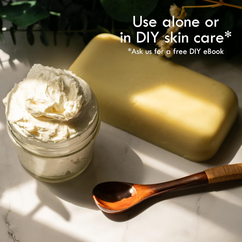 Raw Shea Butter - 100% Pure African Shea Butter for Hair and Body | Unrefined Moisturizer for Extremely Dry Skin, DIY Lip Balm, Body Butter, Lotion, and Soap 1Lb Bar