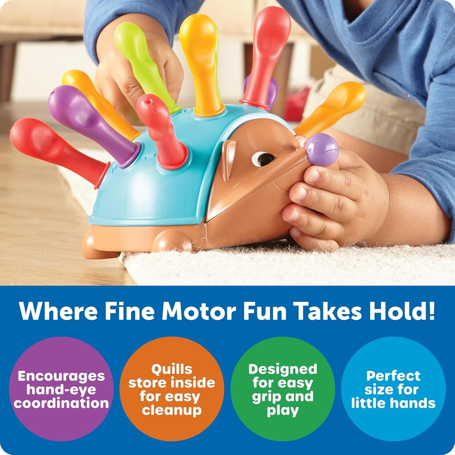 Learning Resources Spike the Fine Motor Hedgehog - Toddler Montessori Toys, Stacking Shape, Gifts for Boys and Girls, Sorting and Matching Skill Activities, Educational Games, Kindergarten