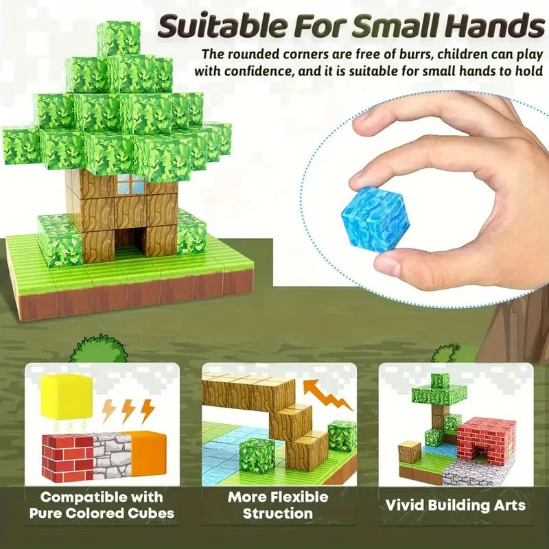 100 MC Style Magnetic Building Blocks Children Kids Educational Toy Gift