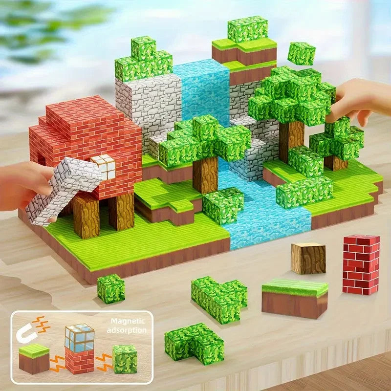 100 MC Style Magnetic Building Blocks Children Kids Educational Toy Gift