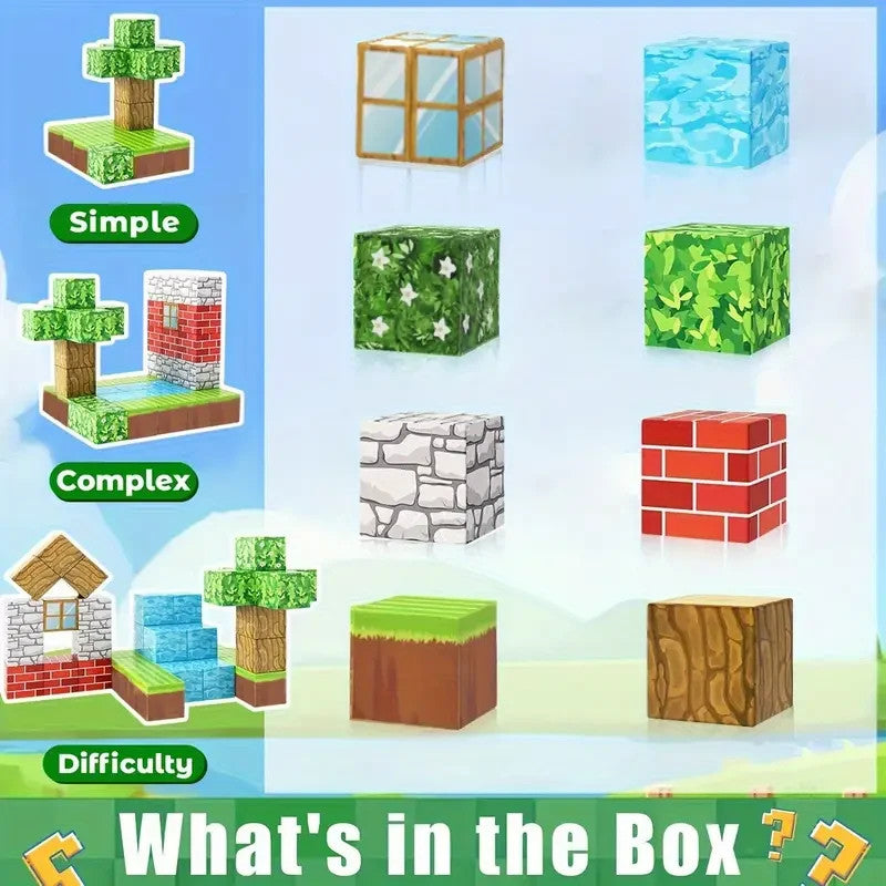 100 MC Style Magnetic Building Blocks Children Kids Educational Toy Gift