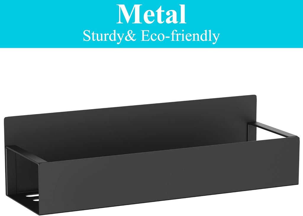 4 Pack Magnetic Spice Storage Rack Organizer for Refrigerator and Oven, Black Fridge Organizers and Storage