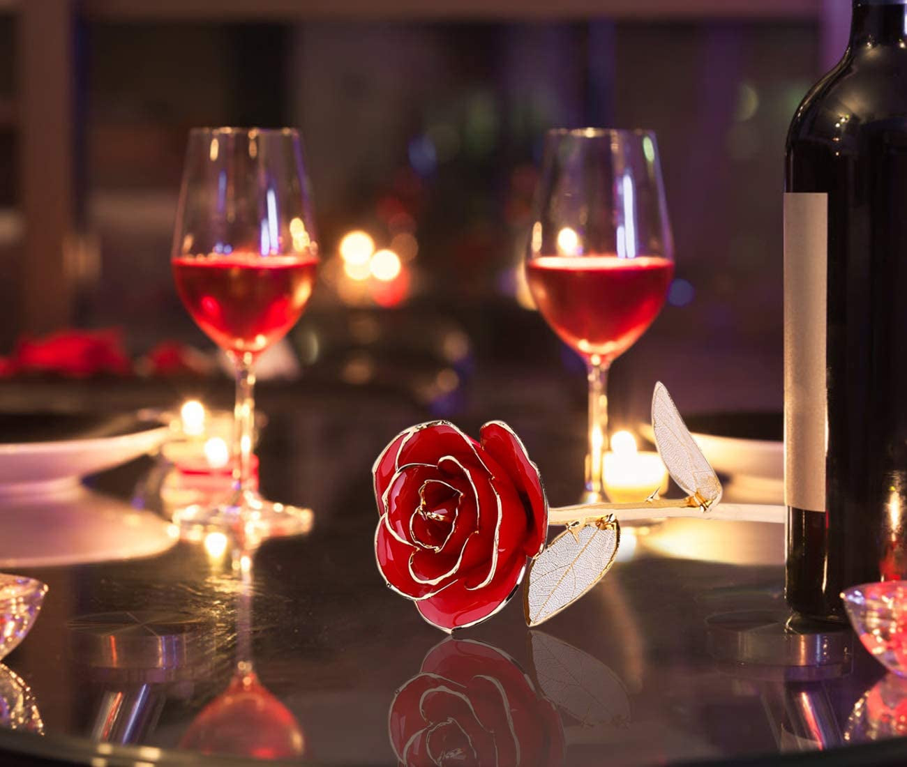 Enchanting 24K Red Rose Gold Leaf: The Perfect Eternal Gift for Valentine's Day, Anniversaries, Birthdays, and More