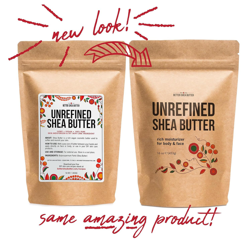 Raw Shea Butter - 100% Pure African Shea Butter for Hair and Body | Unrefined Moisturizer for Extremely Dry Skin, DIY Lip Balm, Body Butter, Lotion, and Soap 1Lb Bar