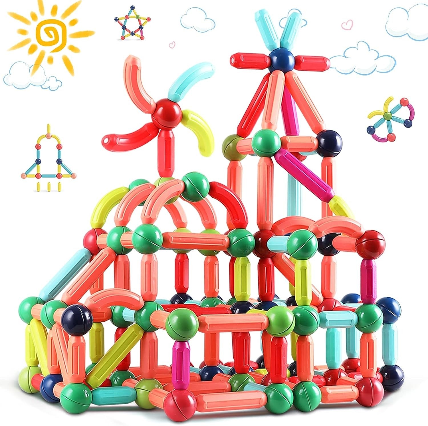 Magnetic Building Blocks Magnetic Tiles for Kids, Educational Construction Toys