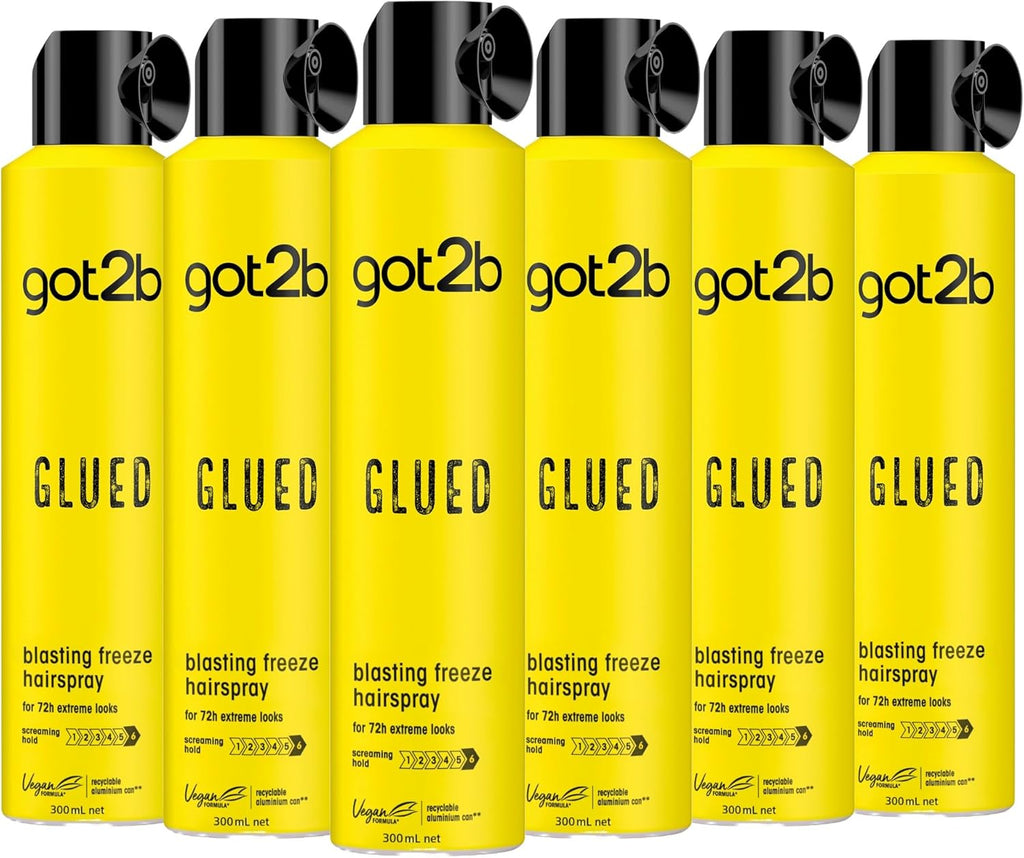 Glued Blasting Freeze Hairspray 300 Ml, Glued Hairspray for up to 72H Ultra Strong Hold, Hairspray , for Extreme Hairstyles, Vegan* Formula