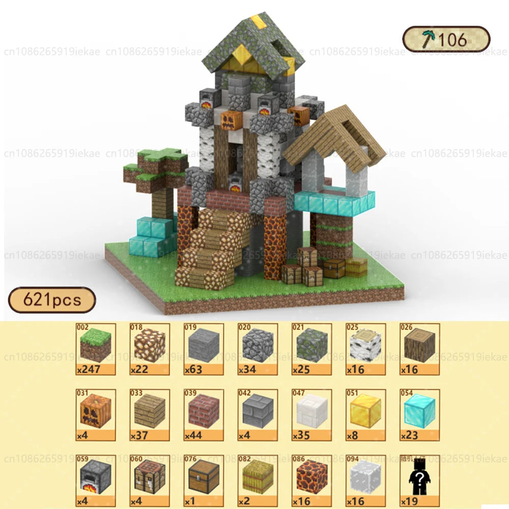 Magnetic Building Blocks Mine World Magnet Cube Set STEM Montessori Sensory Toy for Kids Boys Girls Ages 3+ DIY Model Children